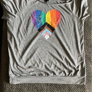 Off the shoulder top, grey, size 0.